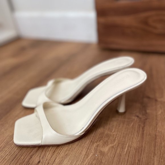 Style Bijou Leather Mule Sandal Heels 